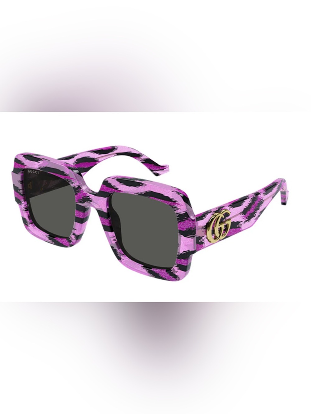 Gucci Pink Glitter Leopard 🐆 Square Sunglasses - Picture 7 of 10